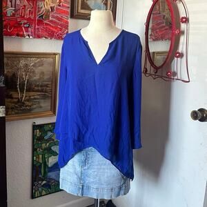 alfani blue long sleeve blouse